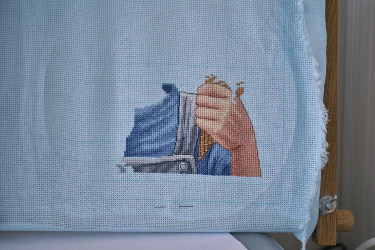 Процесс вышивки "Пеппи - длинный чулок" - 3