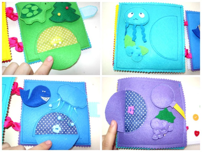 Книжечка из фетра. Цвета радуги.