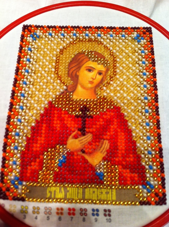 Закончила именную икону!