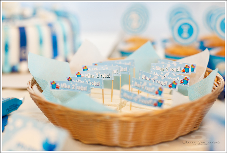 День рождения сыночка 2 года в голубо-белом цвете=)
