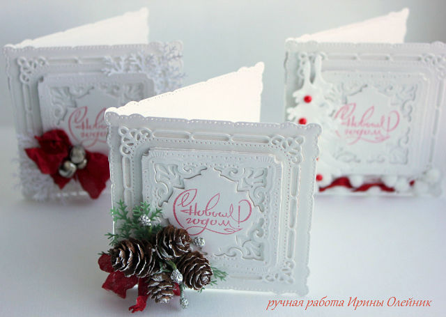 мои последние работы.....открыточки новогодние...