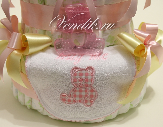 Тортик для малышки с весёлыми зайчатами ))