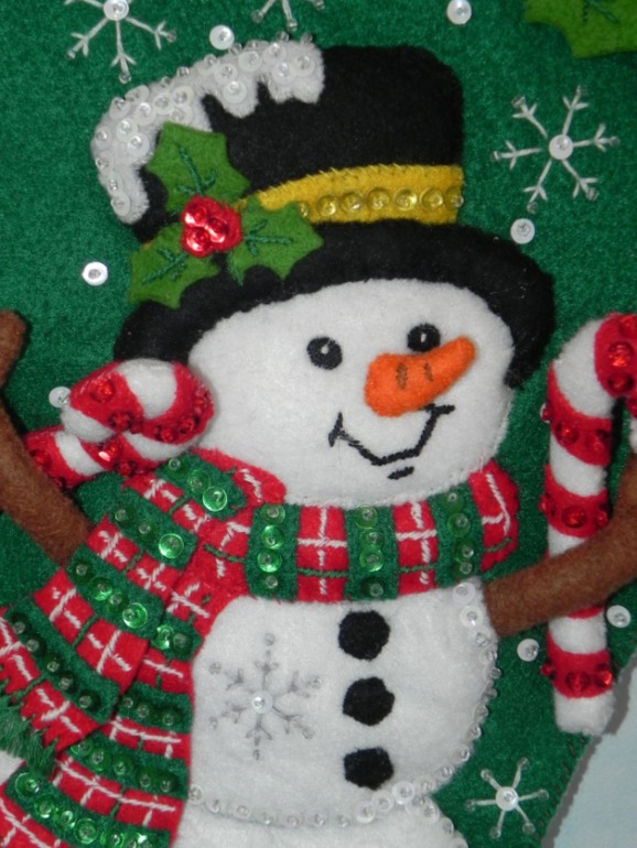 Новогодний сапожок "Candy Snowmen"