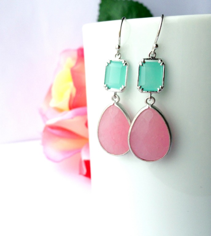 Серьги позолота 14 карат Gold Plated и родий Silver Plated