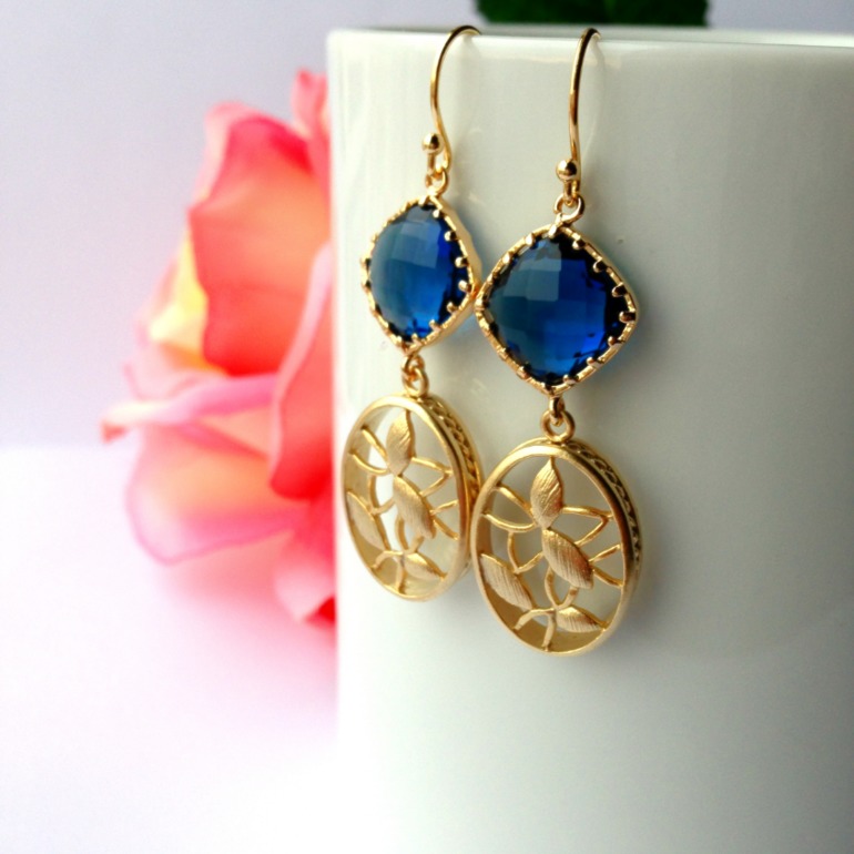 Серьги позолота 14 карат Gold Plated и родий Silver Plated