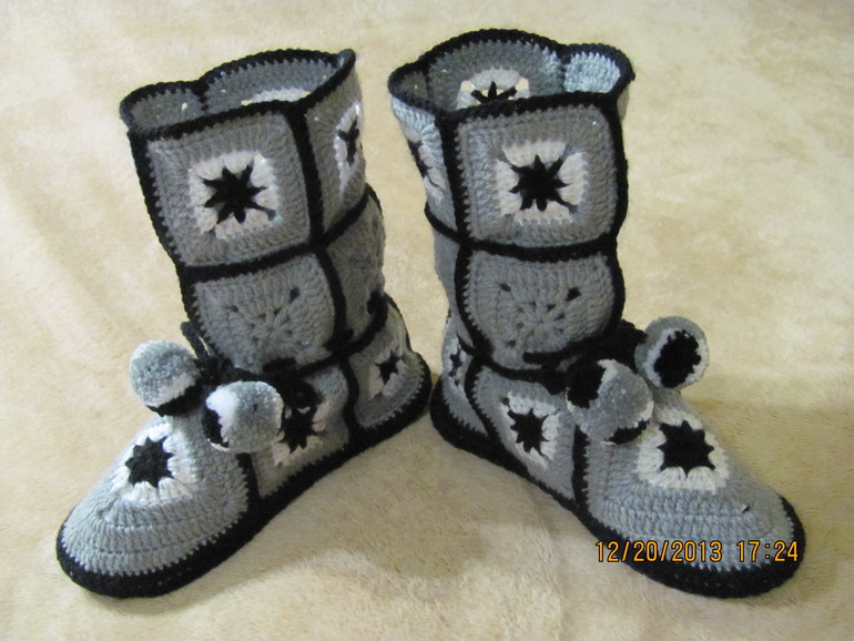 Домашние сапожки на войлочной подошве