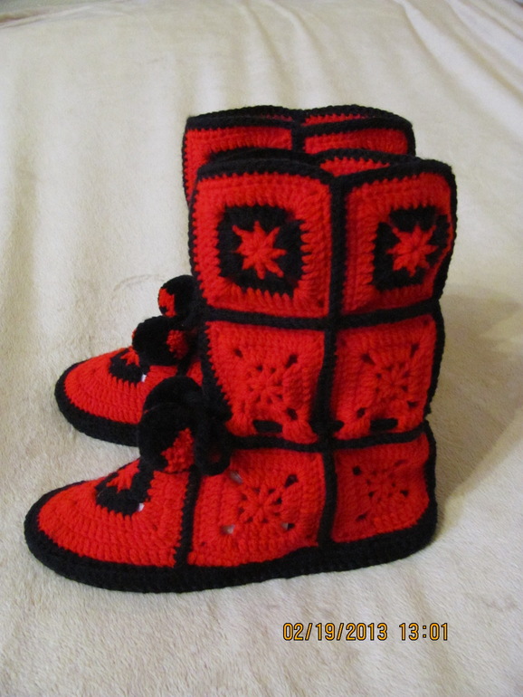 Домашние сапожки на войлочной подошве