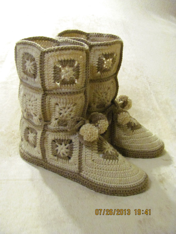 Домашние сапожки на войлочной подошве