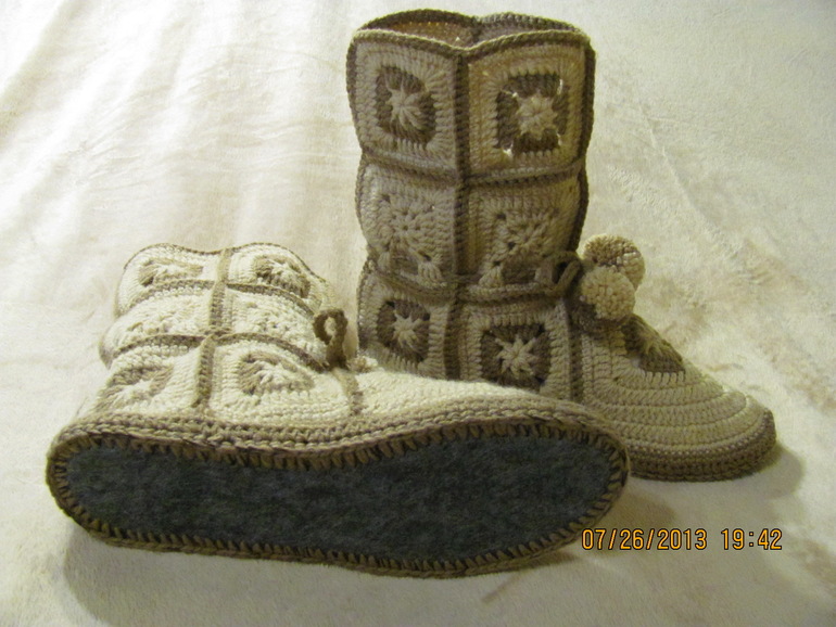 Домашние сапожки на войлочной подошве