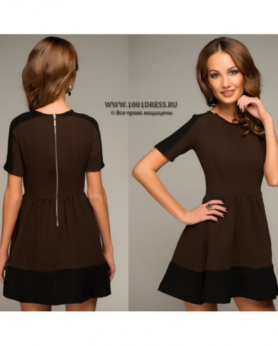 Коричневое короткое платье Коричневое короткое платье