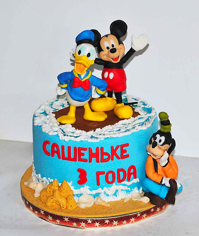 торт Микки и друзья на плоту