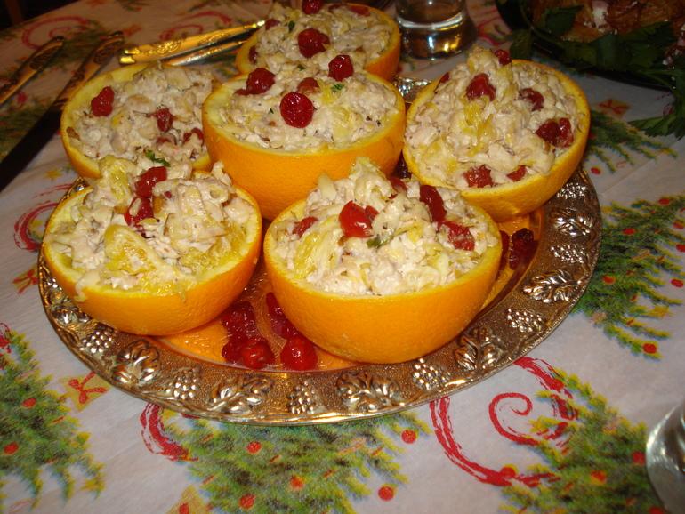 "Гнездо глухаря" и "Курица в апельсине"