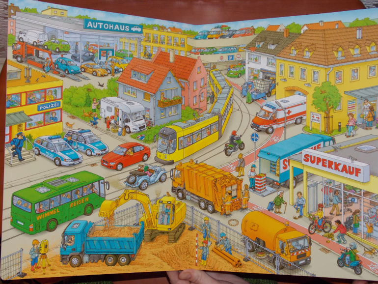 Развороты Das große Auto-Wimmelbuch by Stefan Seidel