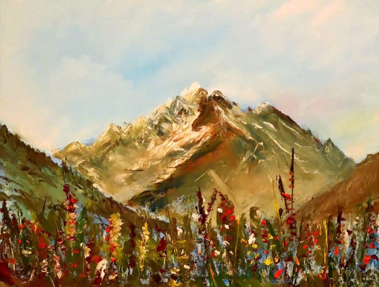 Горы, масло