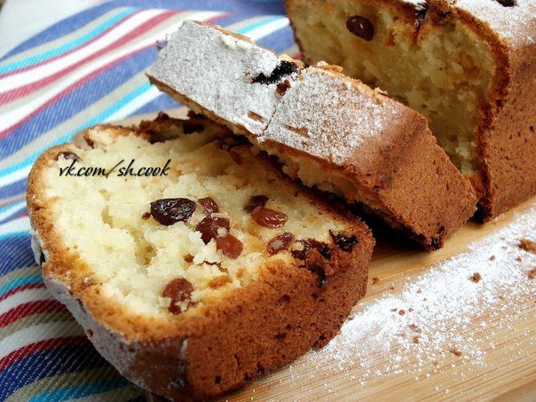 Творожный кекс с изюмом