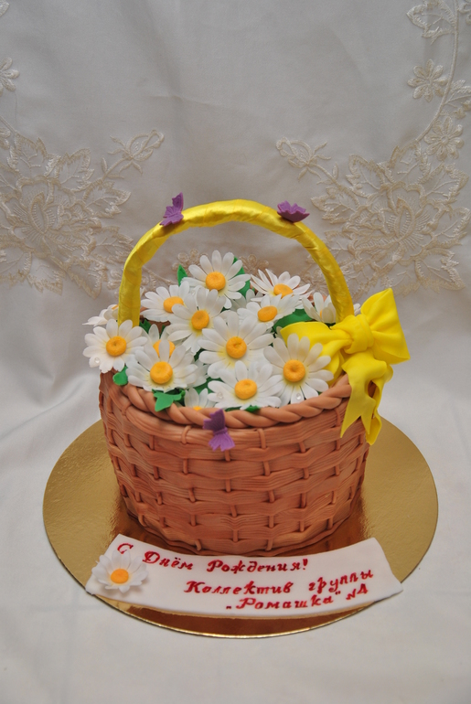 Корзинка с ромашками
