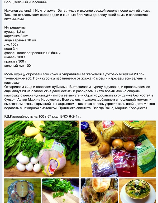 Борщ зеленый "Весенний"