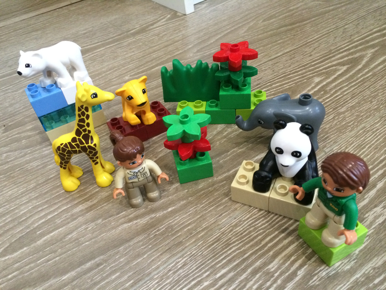 Lego Duplo 3 шт: Паровозик с цифрами, Панда и Зоопарк, Мск