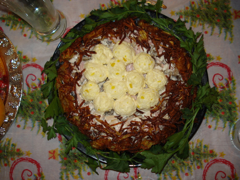 "Гнездо глухаря" и "Курица в апельсине"