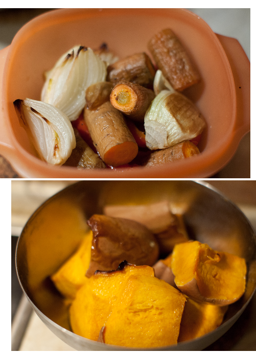 Салат из печеных овощей с тыквой и сыром Фета