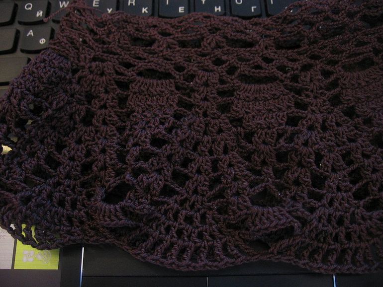 Длинная юбка крючком