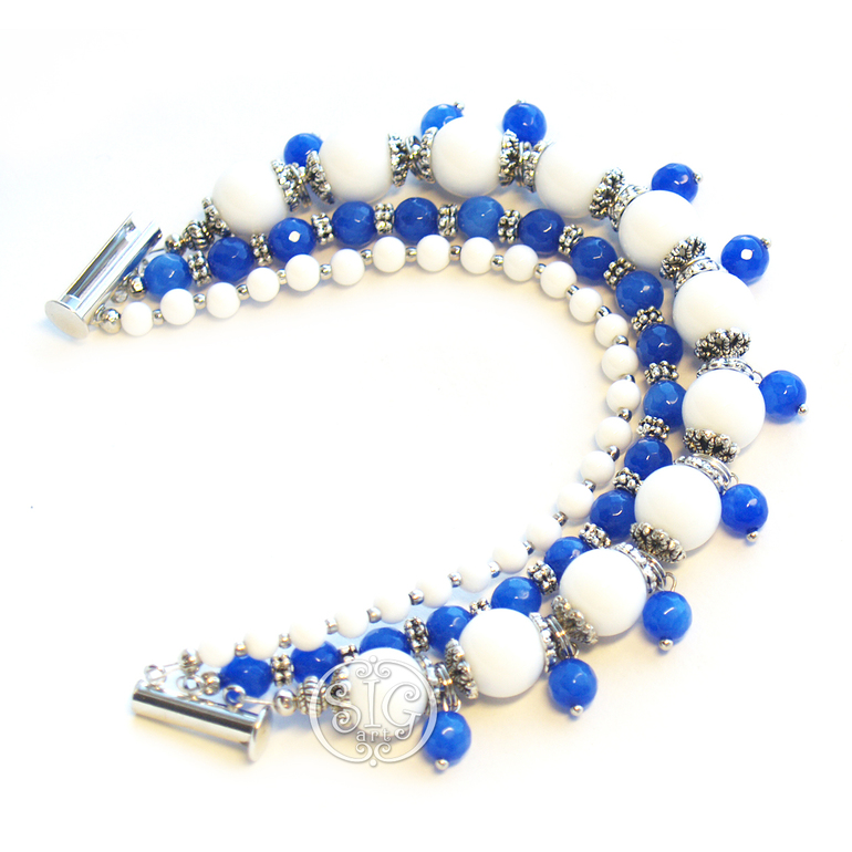 "Девушка в тельняшке" - браслет и серьги