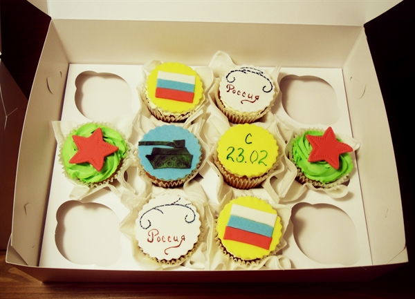 капкейки к 23 февраля....