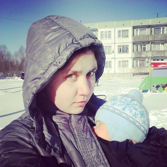 Прогулка. Снег выпал.