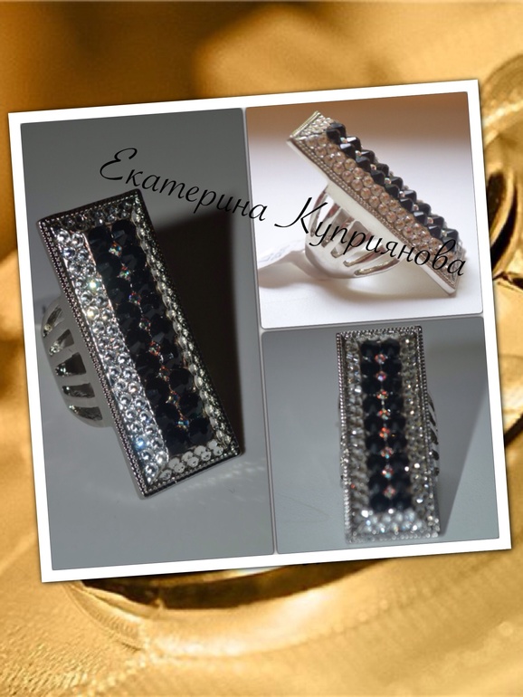 Колечки инкрустированные кристаллами Swarovski ))