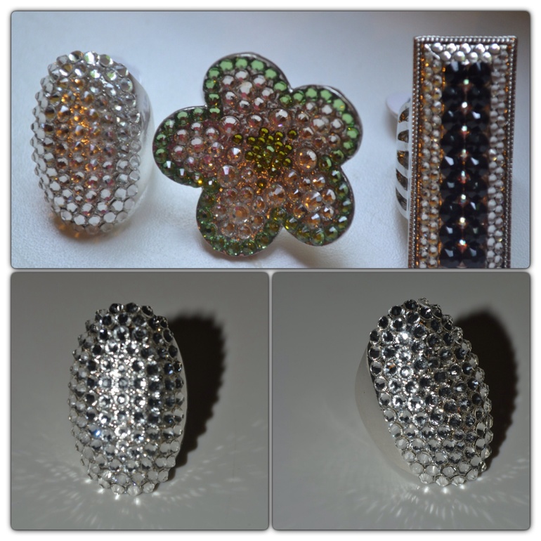 Колечки инкрустированные кристаллами Swarovski ))