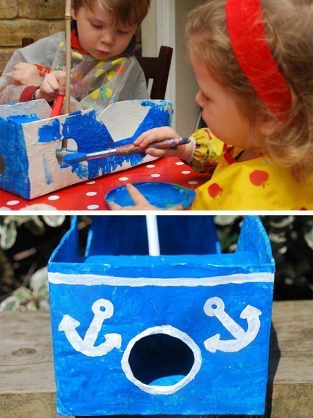 Корабль из коробки своими руками