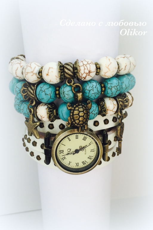 Сет с часами "Бирюзовый песок"