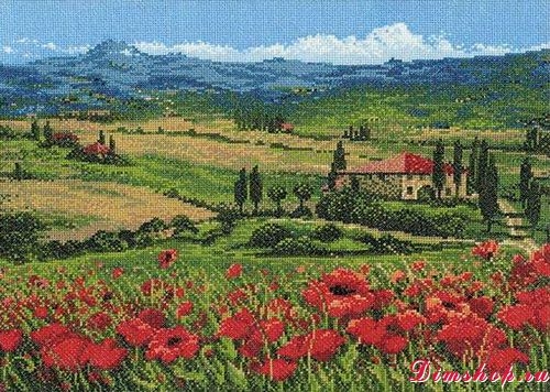 Вышивка с видами Тосканы