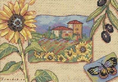 Вышивка с видами Тосканы