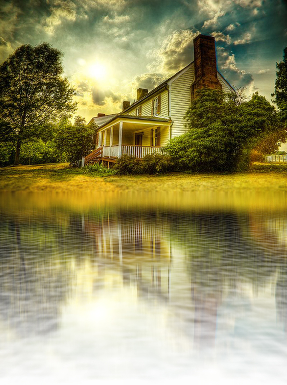 Контрольное задание №50 . Отражение на воде.