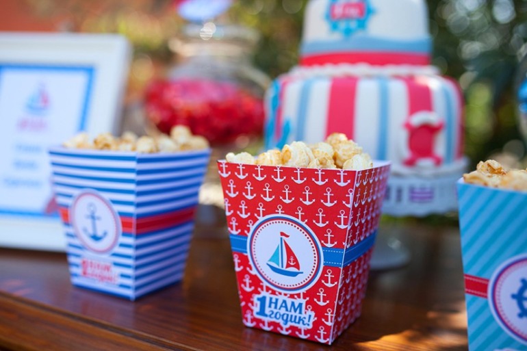 Оформление Дня Рождения в морском стиле для тройняшек