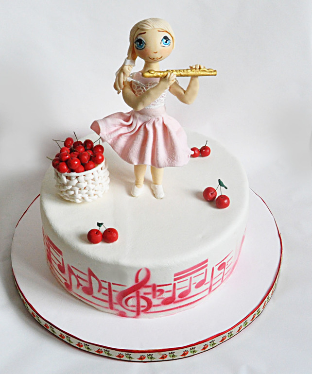 Торт для девочки, которая играет на флейте