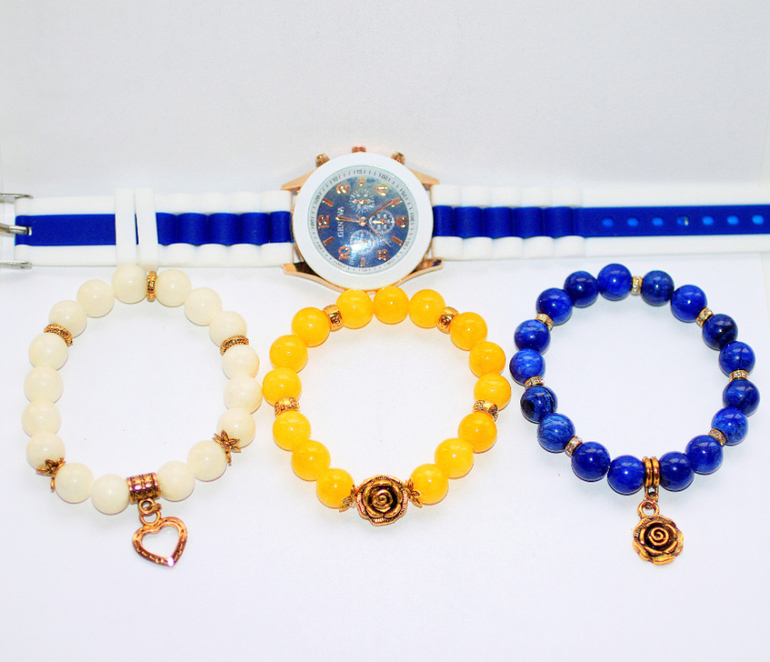 Комплект с часами "Золотая роза"