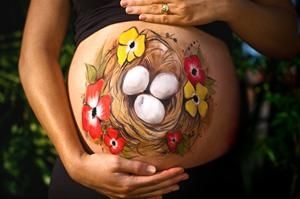 Идеи для фотосессии беременных, часть 3 "Боди арт животиков""