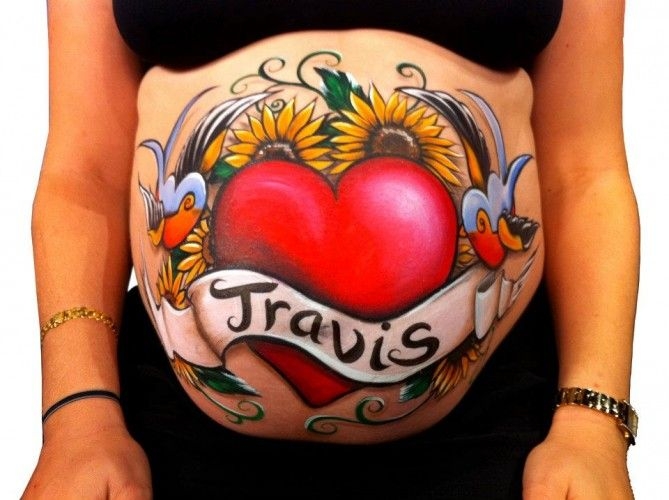 Идеи для фотосессии беременных, часть 3 "Боди арт животиков""