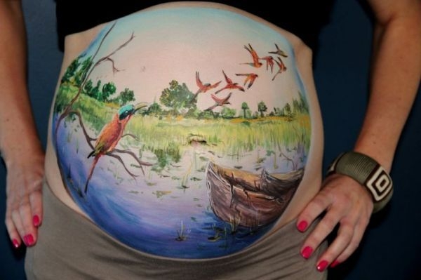 Идеи для фотосессии беременных, часть 3 "Боди арт животиков""