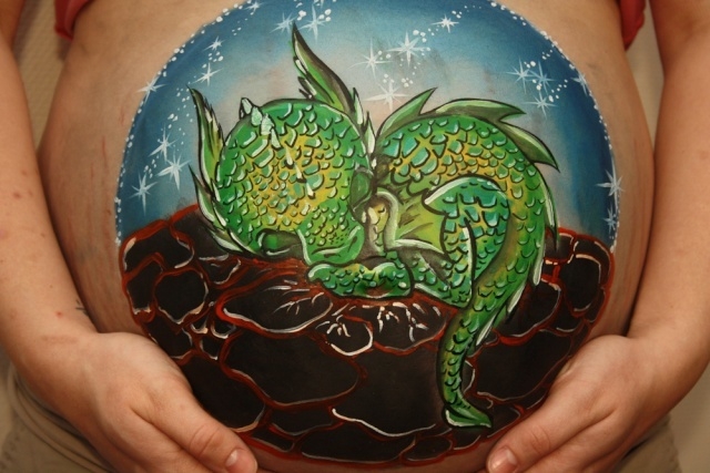 Идеи для фотосессии беременных, часть 3 "Боди арт животиков""