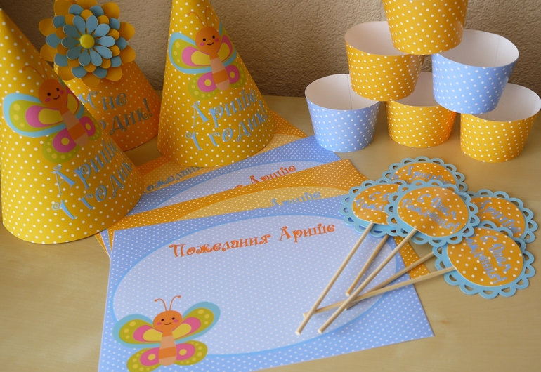 Декор дня рождения Бабочки Цветочки