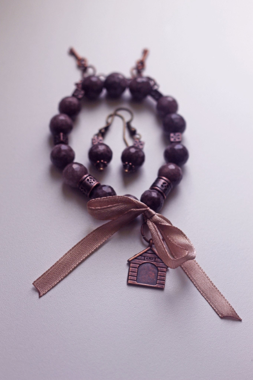 Браслет+серьги из Агата!