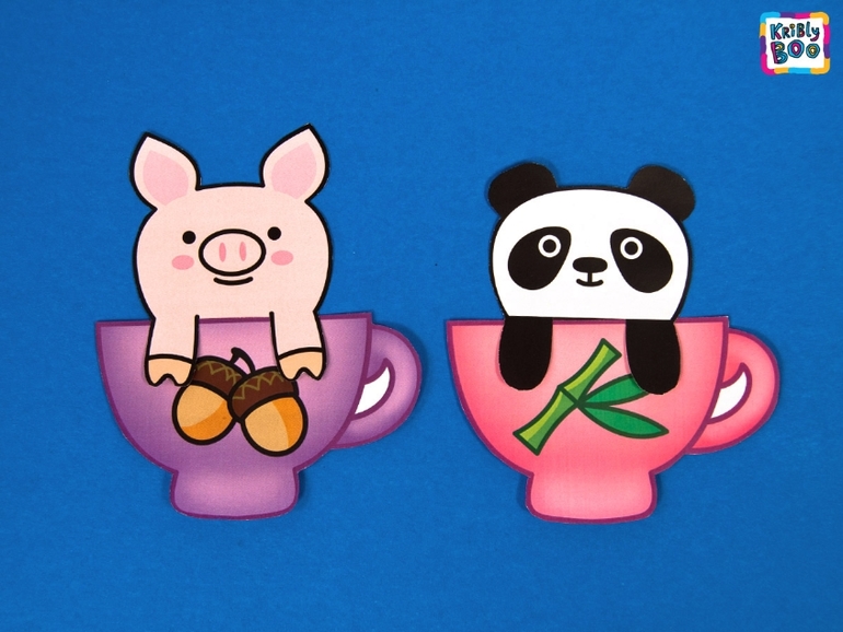 Зверята в чашках