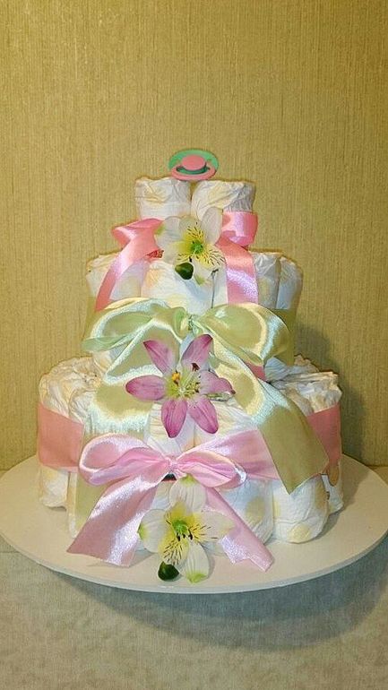 Делаю на заказ тортики из памперсов на любой бюджет)