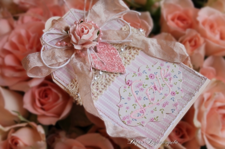 Открытка Ландыши + теги-валентинки