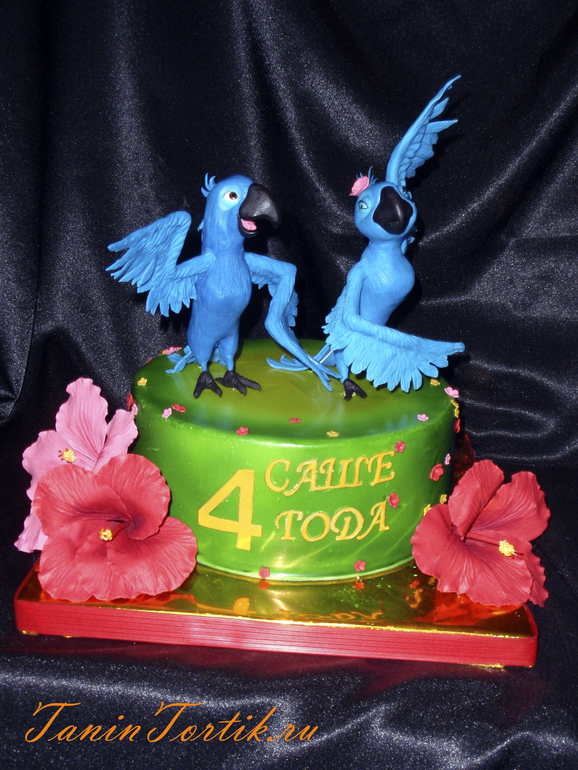 Торт  с персонажами фильма РИО