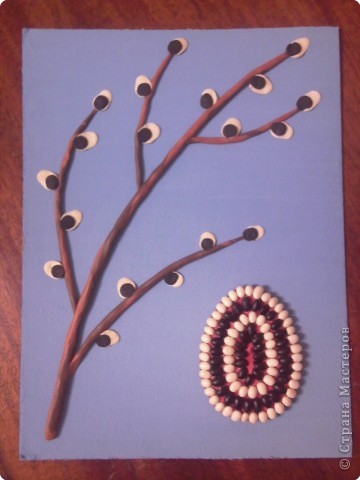 Поделка к Пасхе из фасоли