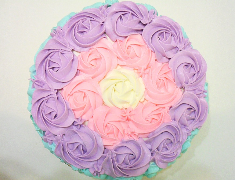 Birthday rainbow cake))
